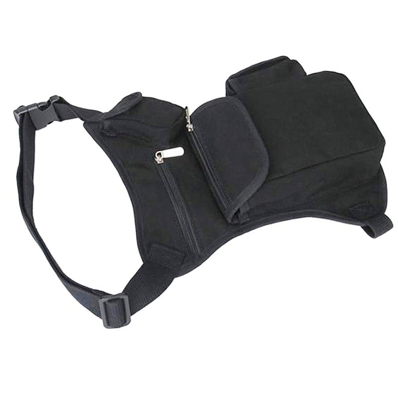 Hebetag Canvas Outdoor Travel Waist Pack Thigh Bag for Men Women Tactical Military Motorcycle Bike Multi-pocket Drop Leg Bags Pouch Black - Image 5
